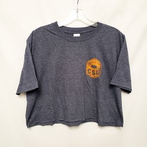 Gray Cal State University (CSU) Crop Top